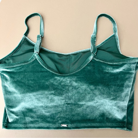Victoria’ Secret Green Velour Lightly Lined Longline Cropped Tank - Picture 4 of 10